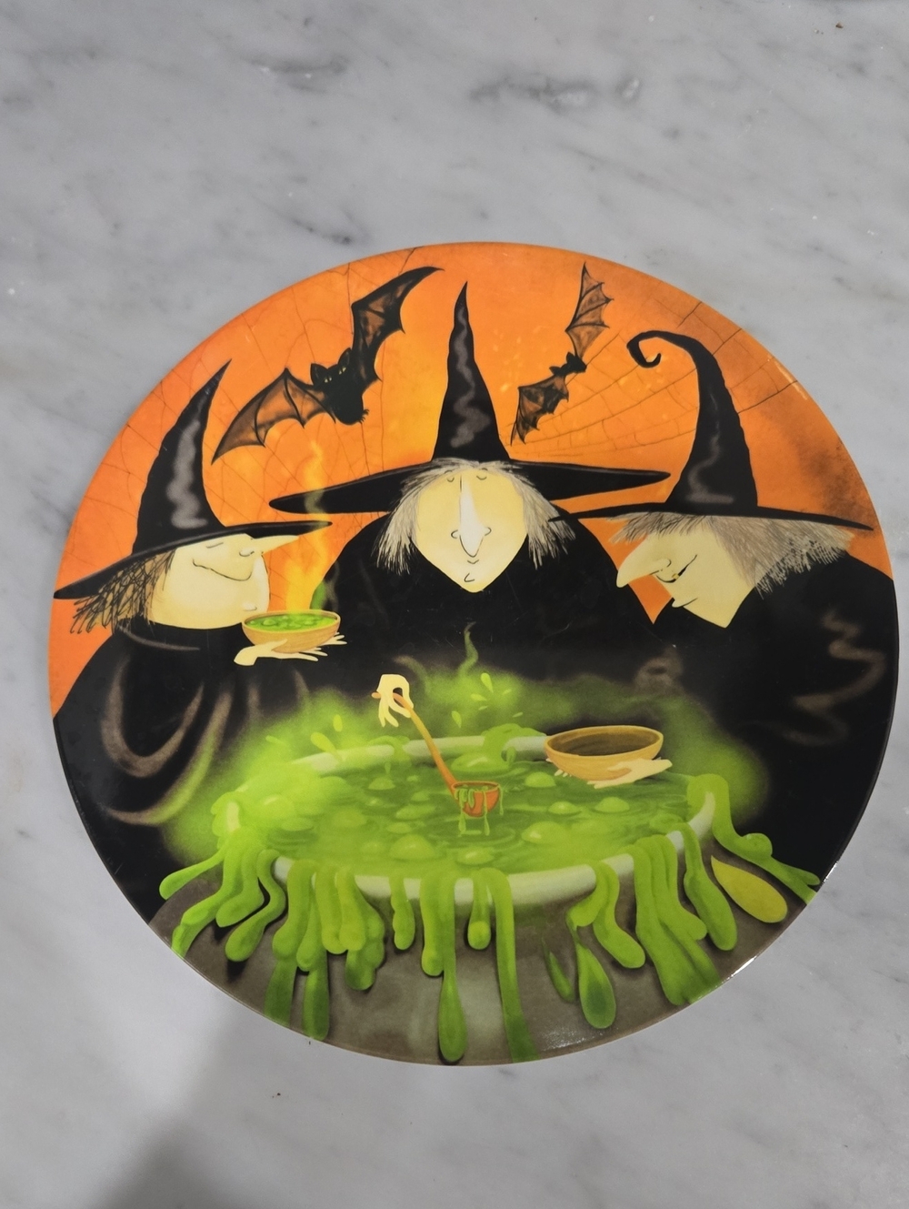 Halloween Witch Cauldron Plates Set Of 4